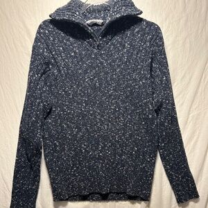 Malagrida 1/4 Quarter Zip Sweater Men's M Made in Italy Virgin Wool Blend Gray